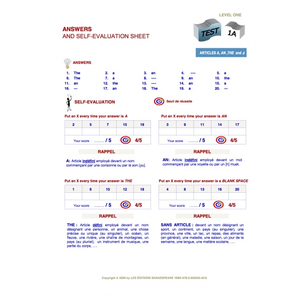 Formative & Self-Evaluation Series - Level 1