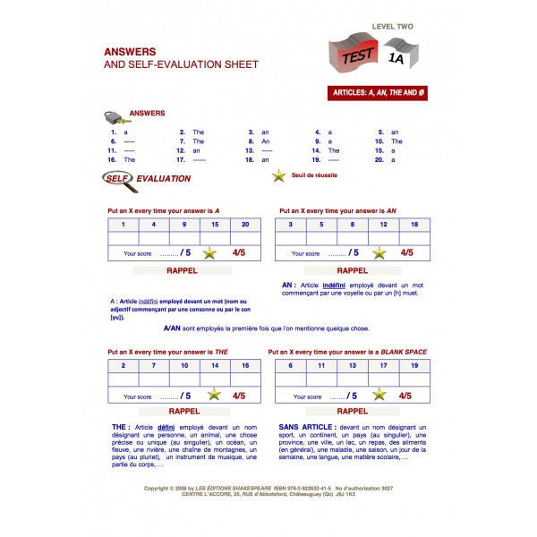 Formative & Self-Evaluation Series - Level 2