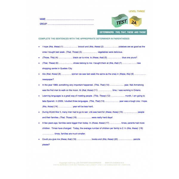 Formative & Self-Evaluation Series - Level 3
