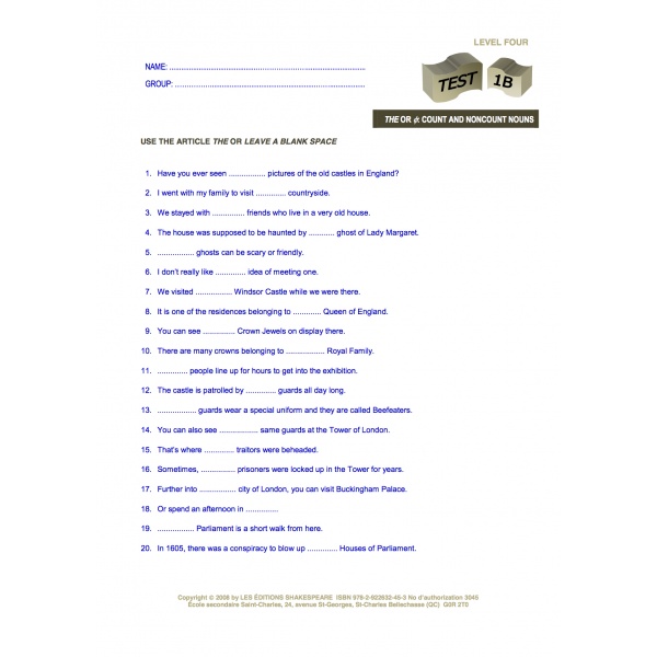 Formative & Self-Evaluation Series - Level 4