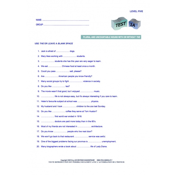 Formative & Self-Evaluation Series - Level 5