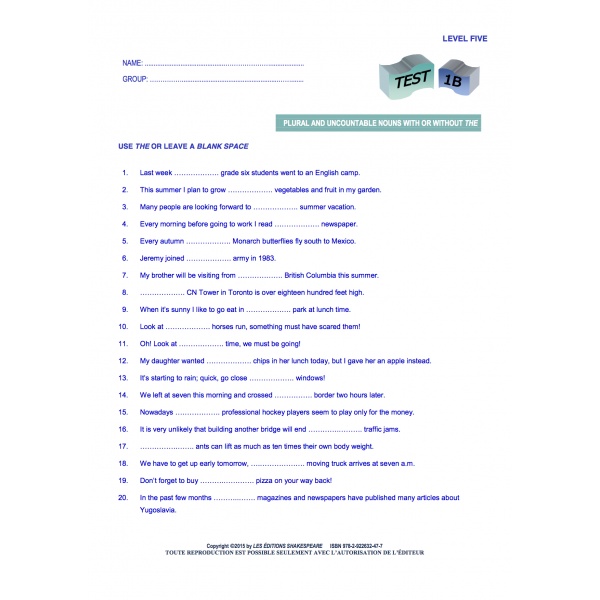 Formative & Self-Evaluation Series - Level 5