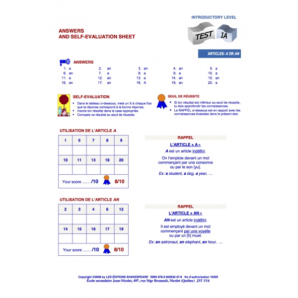 Formative & Self-Evaluation Series - Introductory Level