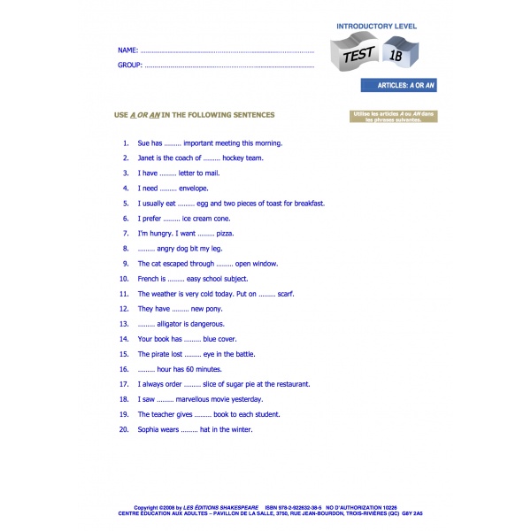 Formative & Self-Evaluation Series - Introductory Level