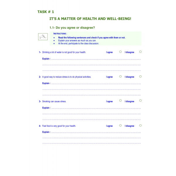 Repertoire 4 - Health and Well Being! Do You Care?